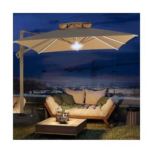 Proveedor de Sombrillas de Patio de Una o Dos Placas, Sombrilla Hidráulica Resistente al Viento con Luz LED - Product Image 1