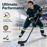 Bâton de hockey 100% fibre de carbone Sr Jr Int Sizes 380g Ultra léger Bâtons de hockey professionnels légers pour les compétitions