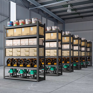 Étagère réglable de support en <span class=keywords><strong>métal</strong></span> multicouche de ménage appropriée au support de stockage tout en acier de <span class=keywords><strong>colonne</strong></span> épaissie d'entrepôt de sous-sol de garage - Product Image 3
