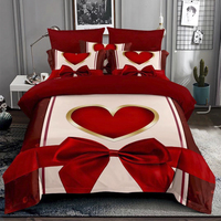 Housse de couette Design diamant brillant 100% microfibre draps de lit chauds rouge ensemble de literie impression numérique 3D draps de lit