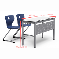 Meubles scolaires, bureau et chaise en métal pour étudiants, table d'étude pour salle de classe