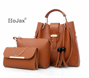 <span class=keywords><strong>Sac</strong></span> à Main en cuir PU pour femmes, lot de 3 pièces, fourre-tout, sacoche de luxe à pompon, combinaison, valise de voyage, bagage - Product Image 6