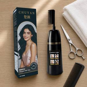 ย้อมผมสมุนไพรสีดำสนิท พร้อมหวีแปรงทา ปิดผมขาวทันที ครีมจากพืช สูตร OEM - Product Image 1