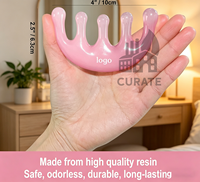 Outil de massage du cuir chevelu avec logo personnalisé, peigne de massage en résine, outil Gua Sha pour le soin du cuir chevelu, la croissance des cheveux et le soulagement du stress