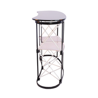 Promotion Pop Up Table incurvée Table d'exposition de réception en aluminium personnalisée Comptoir pliant Réception pour salon professionnel