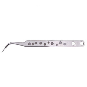 Pince à épiler pointue en acier inoxydable, pince à cils professionnelle durable à 45 degrés, vente en gros, best-seller, pas cher - Product Image 6