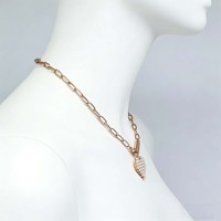 Pendentif d'amour de luxe plaqué or ; Collier en acier inoxydable pour femme ; Collier romantique pour couple ; Bijoux.