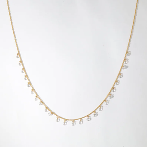 Elegante Collar Colgante de Oro de 14K con Diamante Cultivado en Laboratorio, Cadena Delicada en Capas, Joyería Fina, Regalo para Ella - Product Image 1