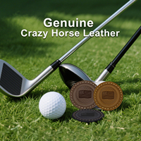 Cadeau de marqueurs de balle de golf de logo personnalisé plusieurs couleurs en cuir de haute qualité marqueur de balle de golf pour la gravure au laser