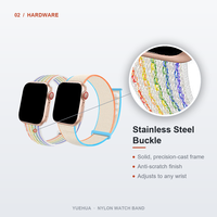 Bracelet Sport Loop en Nylon pour Montre, Couleurs Arc-en-ciel (Crème, Orange, Cyan), 38mm-45mm, Respirant et Ajustable, pour Smartwatch OEM