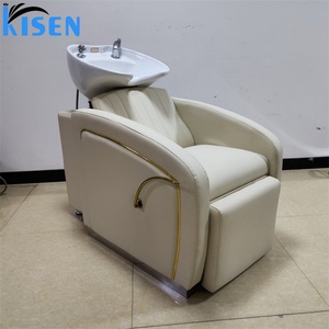 Sillón de Lavado de Cabello con Lavabo de Cerámica, Diseño Moderno, Venta al por Mayor de Fábrica de Muebles para Salón de Belleza Kisen, para Baño y Gimnasio - Product Image 1