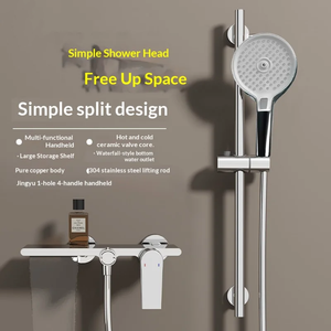 Copper Chrome No-top <b>Spray</b> Mirror Rain Storage Hotel Household Adjustable Simple Shower <b>Set</b> Bathtub 6077 All-Copper Construction - Product Image 1
