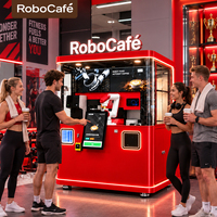 Mesin Penjual Kopi Otomatis Penuh 6 Axis Sistem Barista Robotik Proyek Win-Win untuk Jalan Komersial