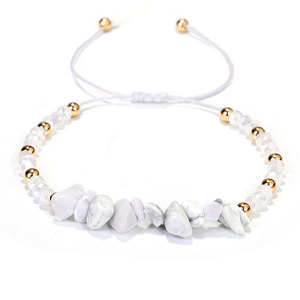 Venta al por mayor bohemio irregular grava Piedra Natural <span class=keywords><strong>tejida</strong></span> ajustable cristal amatista cuarzo rosa pulsera tobilleras para las mujeres - Product Image 5