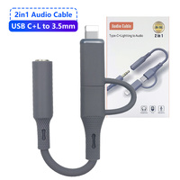 Câble adaptateur audio à charge rapide 2 en 1 Type-C 3,5 mm Coque en silicone ABS pour iOS Android Ordinateur Voiture Maison
