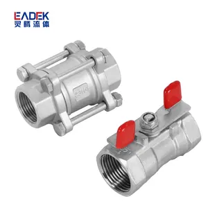 Chinese customized size PN16 DN15-DN200 3PC vertical check valve butterfly ball valve