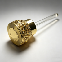 Flacon d'Attar en Verre Octogonal 3ml 6ml 12ml avec Bouchon Doré, Flacon Compte-gouttes pour Huile de Parfum Oud Arabe, Logo Personnalisé pour Achat en Gros