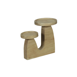 Soporte de exhibición de dos niveles y mesa auxiliar hecha de madera maciza de Acacia con construcción robusta y acabado natural perfecto - Product Image 6