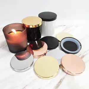 Darware 16oz Empty Candle Jars with Metal Lids (4-Pack), Fancy Candle-Making Containers