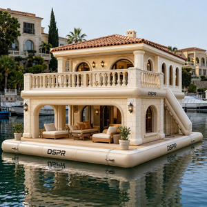 Ensemble de canapés flottants gonflables haut de gamme à deux niveaux avec <span class=keywords><strong>rideau</strong></span> détachable pour services de loisirs haut de gamme en marina - Product Image 5