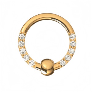Anneau de nez en acier inoxydable avec zircon, serti de billes, bijoux de piercing unisexe 316L - Product Image 3