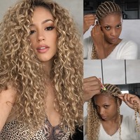Extensiones de Cabello Humano Remy Rizado Birmano 100% al por Mayor, Súper Doble Trama, Color Rubio Miel para Trenzar