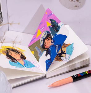 Bview Art ปากกาปลายพู่กัน12สีอะคริลิคปากกามาร์กเกอร์โทนสีผิวสำหรับภาพวาดหินแก้วไม้ - Product Image 6