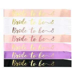 Hen party supplies satin material foil letter bride to be sash