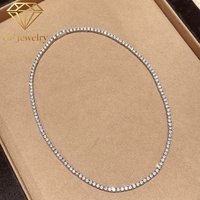 Collier tennis en diamant de laboratoire certifié IGI 10 points, or blanc 18 carats, taille brillant, chaîne tennis, bijoux fins, luxe pour femme