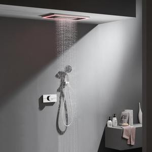 Cabezal <span class=keywords><strong>de</strong></span> ducha integrado <span class=keywords><strong>de</strong></span> estilo montado en <span class=keywords><strong>la</strong></span> pared con temperatura constante Juego <span class=keywords><strong>de</strong></span> ducha <span class=keywords><strong>de</strong></span> lluvia <span class=keywords><strong>de</strong></span> <span class=keywords><strong>cascada</strong></span> <span class=keywords><strong>de</strong></span> latón - Product Image 5