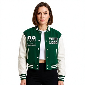 Custom <b>Women</b> Varsity <b>Jacket</b> Wool PU Leather Sleeves Chenille Patches Letterman <b>Bomber</b> <b>Jacket</b> College Baseball <b>Jacket</b> 2026 - Product Image 1