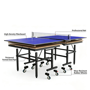 <span class=keywords><strong>Mesa</strong></span> de <span class=keywords><strong>Ping</strong></span> <span class=keywords><strong>Pong</strong></span> Plegable de Tamaño Estándar de 16/18/25 mm, <span class=keywords><strong>Mesa</strong></span> de Tenis de <span class=keywords><strong>Mesa</strong></span> Móvil Reforzada de Alta Densidad para Competición - Product Image 3