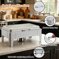 Juego de Platos Calentadores Eléctricos para Buffet con Tapa Abatible, 9L, Color Blanco, Calentador de Alimentos, Equipo de Cocina para Hoteles y Restaurantes