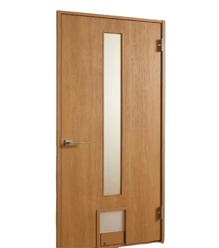 Porta de PVC para folheado de madeira compensada MDF HDF de madeira maciça de segurança personalizada de fábrica