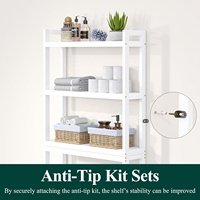 Étagère de rangement en bambou pour toilettes, organiseurs d'accessoires de salle de bain, conteneurs de rangement, présentoir, mobilier de salle de bain blanc