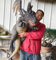 Marionnette de dinosaure Triceratops animatronique réaliste à commande manuelle avec mouvements sonores pour accessoire interactif de parc à thème