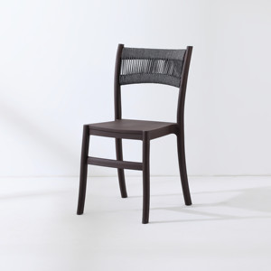 Usine de meubles de jardin Prix bon marché Restaurant empilable Patio noir extérieur rotin tissé corde plastique salle à manger chaise - Product Image 1