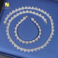 Chaîne cubaine tendance Moissanite Argent 925 Collier Hip Hop 8mm Forme de cœur Colliers en moissanite pour hommes femmes
