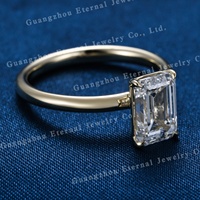 Bague de mariage personnalisée pour femme, certificat IGI, diamant de laboratoire taille émeraude 1ct 2ct VVS, argent S925, or 10K 14K 18K, PT950