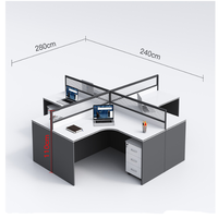 Modern Aluminum Glass Partition Office Cubicle Workstation with Sound Absorption for Home Office and School Use
