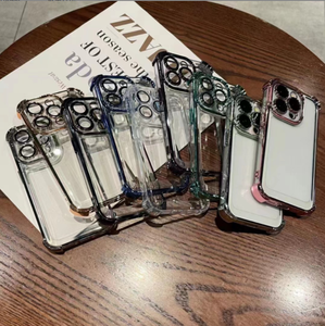 MEILLEURE VENTE Étui transparent plaqué luxe pour <span class=keywords><strong>iPhone</strong></span> 16 15 14 <span class=keywords><strong>13</strong></span> 12 Or Clair Antichoc Air Bag Protection intégrale de l'objectif Coques - Product Image 6