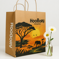 Tas Kertas Kraft Perhiasan Mewah Ramah Lingkungan Tahan Lama Bertema Anime dengan Desain Lengan Bunga Set Kotak Hadiah Kustom Siap Kirim