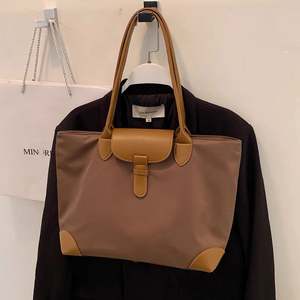 Nylon Bucket Diaper Bag for Business Commute New Launch with Topstitching Detail Zipper Closure <b>Open</b> Pocket - Product Image 3