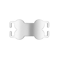 Ventes directes d'usine multicolore en acier inoxydable collier pour animaux de compagnie curseur métal os type signe incurvé chien bricolage lettrage anti-perte étiquette