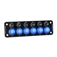 Panneau de commande YOULIANG 6 voies DC12-24V, 182*56mm, étanche, interrupteur à bouton-poussoir marin, fusible 10A, lumière bleue, CE ROHS pour voiture, camping-car