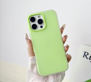 Confortable couleur bonbon givré TPU antichoc coque souple coque de téléphone <span class=keywords><strong>2</strong></span> en 1 couleur unie étui de téléphone portable pour iPhone 17 16 15 14 - Product Image 4