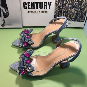 Rhinestone Bow Escarpins Femme Talon Haut Sexy Slingback 2024 Ladies <b>Heels</b> for Party - Product Image 6