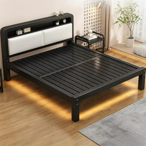 Letti Matrimoniali Moderni e Semplici in Metallo, Prezzo all'Ingrosso, Mobili per Camera da Letto Salvaspazio in Acciaio Inossidabile per Alloggi in Affitto - Product Image 1