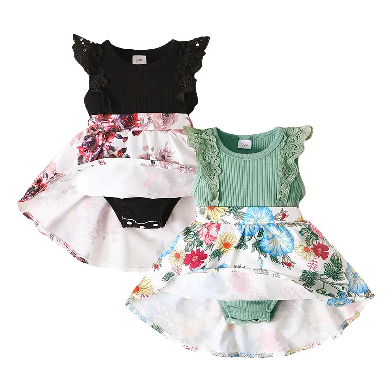 उच्च गुणवत्ता वाले बच्चे डिजाइनर कपड़े गर्मियों नई नवजात शिशु पोशाक बुनना बच्चे लड़की कपड़े