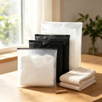 Sac à fermeture éclair givré biodégradable de qualité supérieure avec logo personnalisé, emballage écologique, sac à fermeture éclair pour vêtements